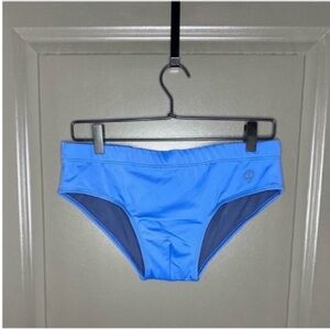 NWT Samsoe Samsoe Leo Swim Briefs | Medium | Azure Blue | Designer Swimmer